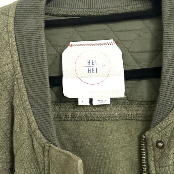 Anthropologie Hei Hei Quilted Bomber Jacket XL - Picture 3 of 4